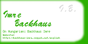 imre backhaus business card